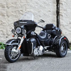 1/9 Three Wheeled Alloy Motorcycle Car Model Toy Sound Light Shock Absorption Front Wheel Steering Vehicles for Boys Collection