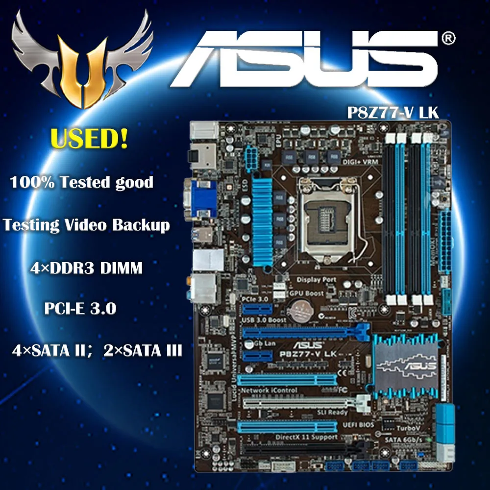 

Asus P8Z77-V LK Desktop Motherboard Z77 Socket LGA 1155 i3 i5 i7 DDR3 32G ATX Original motherboards