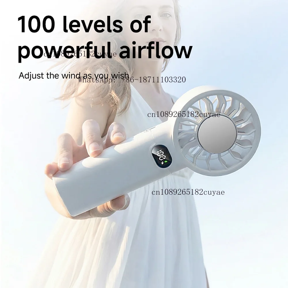 Wholesale Custom Logo Outdoor Plastic Three-Speed Handheld Fan Bulk Order Portable USB Rechargeable English Hands-Free