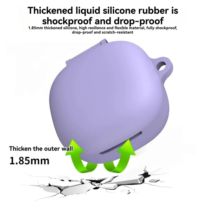 For Buds 6 Play Silicone Earphone Case Bluetooth Headset Protective Cover Shockproof Cover with Keychain-ABFB