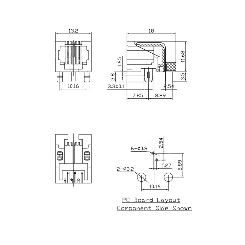 10PCS Telefon Buchse Stecker RJ11 RJ12 RJ45 Telefon Wifi Buchse 2pin 4pin 6pin 8pin 4P4C 6P6C 6P4C 8P8C RJ45 Jack – Detail 5
