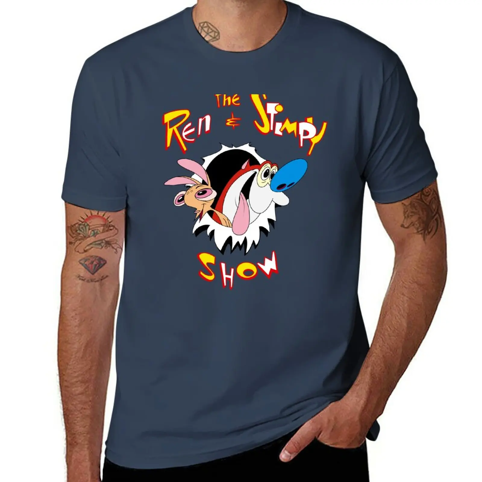 The Ren & Stimpy Show T-Shirt funnys blacks vintage oversized oversized t shirt men