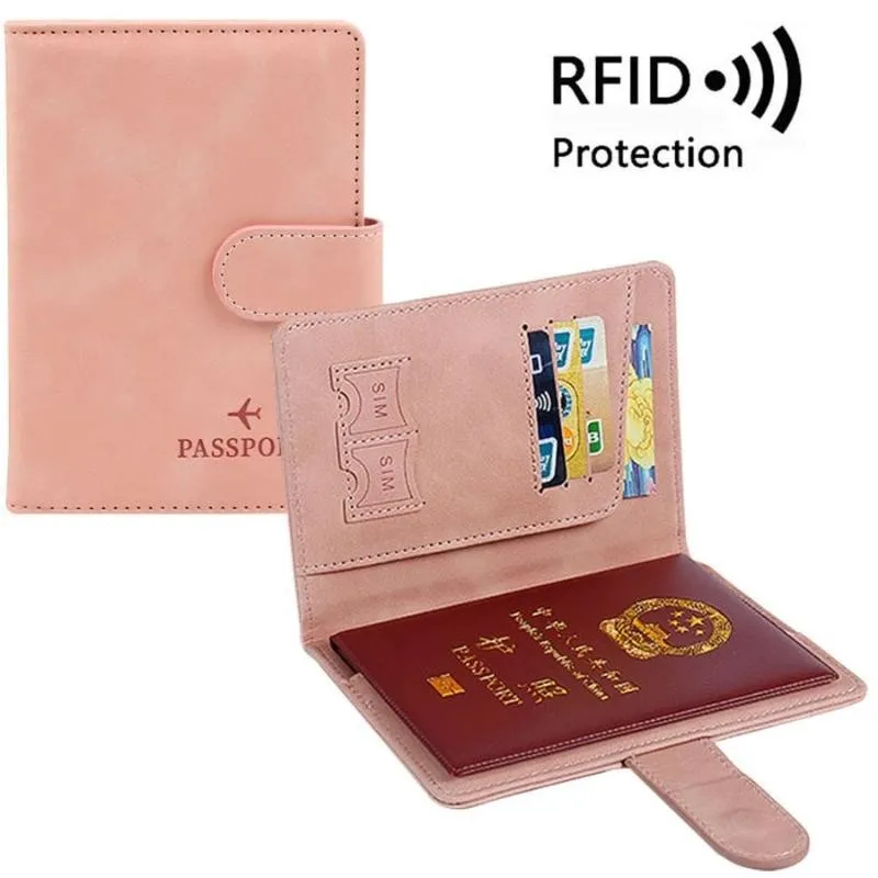 Unisex RFID ANTI Blocking Travel Passport Covers Holder Case with Hasp for Men Women Passport Wallet Case Travel Accessories Bag