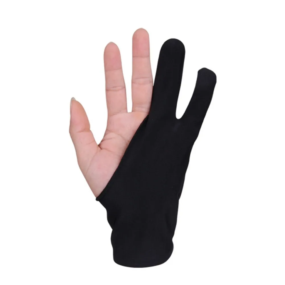 

1Pcs Two-Finger Anti-Stain Glove Black High Elastic Artist Glove for Digital Drawing Graphics Tablet Sketching Inking