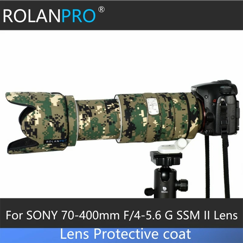 

ROLANPRO Lens Coat For SONY 70-400mm F/4-5.6 G SSM II Protective Case 70-400 Camouflage Clothing Rain Cover Sleeve Guns Cloth