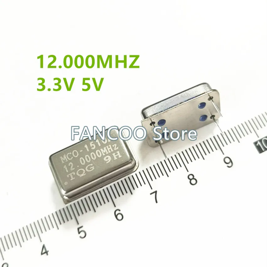 5pcs 12M 12.000M 12MHZ 12.000MHZ Crystal Oscillator Active OSC DIP-4 Rectangle Full Size 3.3V 5V