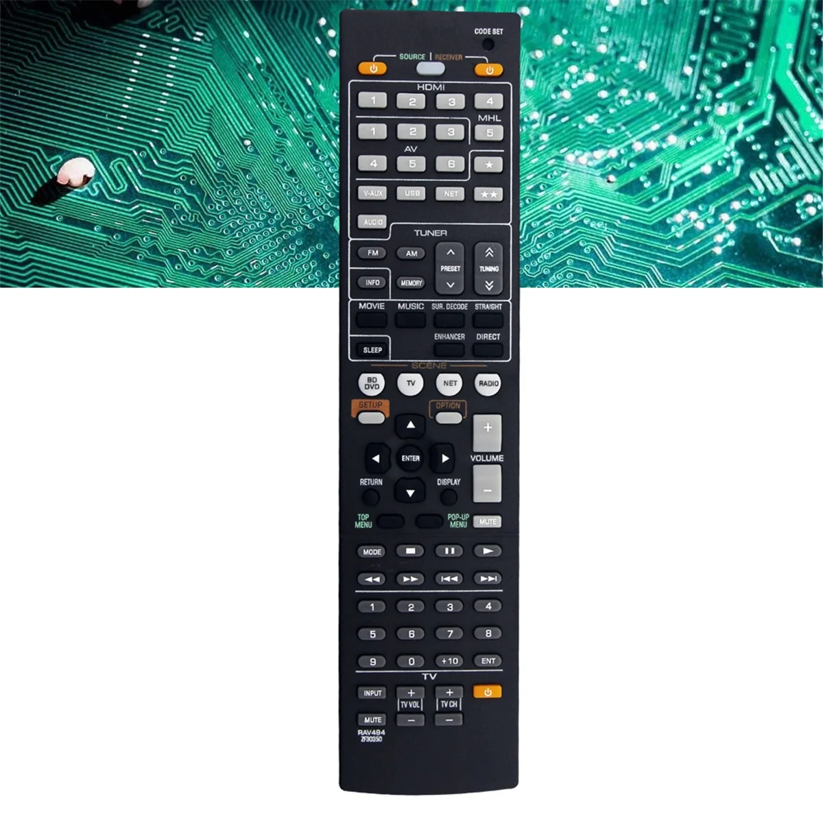 B94A RAV494 ZF30350 Control remoto de repuesto para receptor AV Yamaha RX-V475 RX-V475BL HTR-4066 RXV475 HTR4066 RXV475BL