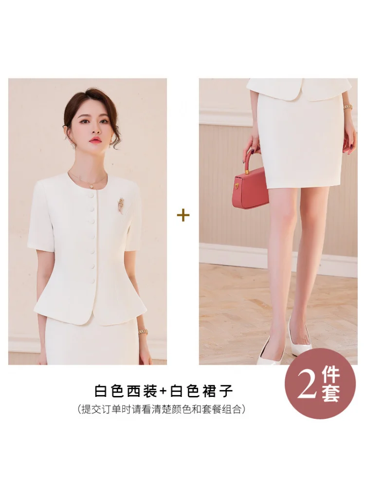 Women's summer suit for jewelry store workwear, high-end hotel manager, management, front desk professional suit, gold shop atti
