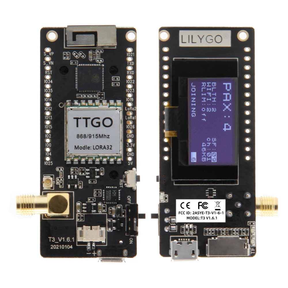 LoRa32 V2.1_1.6 Version 433/868/915Mhz ESP32 LoRa OLED 0.96 Inch SD Card Bluetooth WIFI Wireless Module ESP-32  SMA