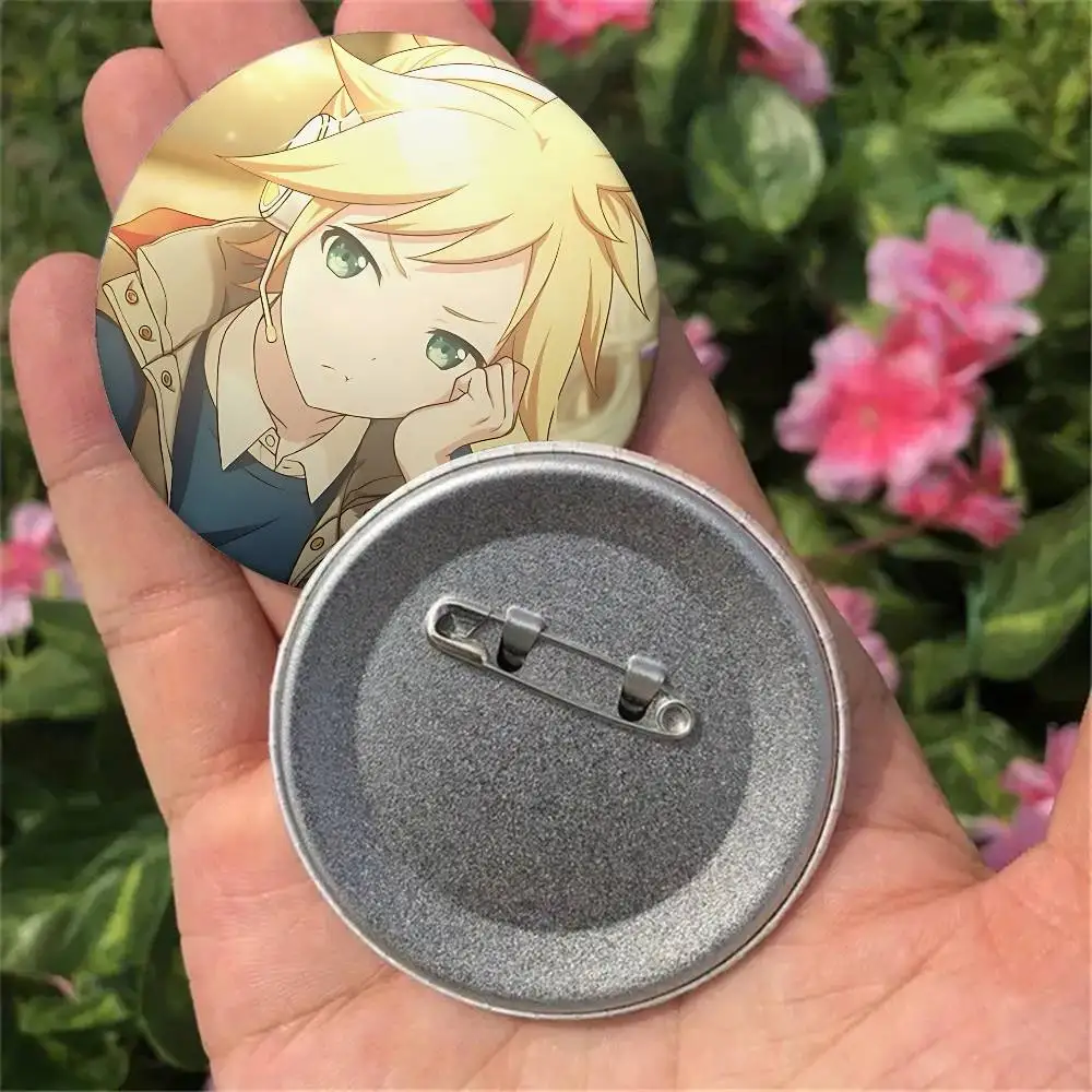K-Kagamine-Len Badges broches rondes de dessin animé broches faites à la main pour sac à dos bijoux accessoires cadeaux Badge S