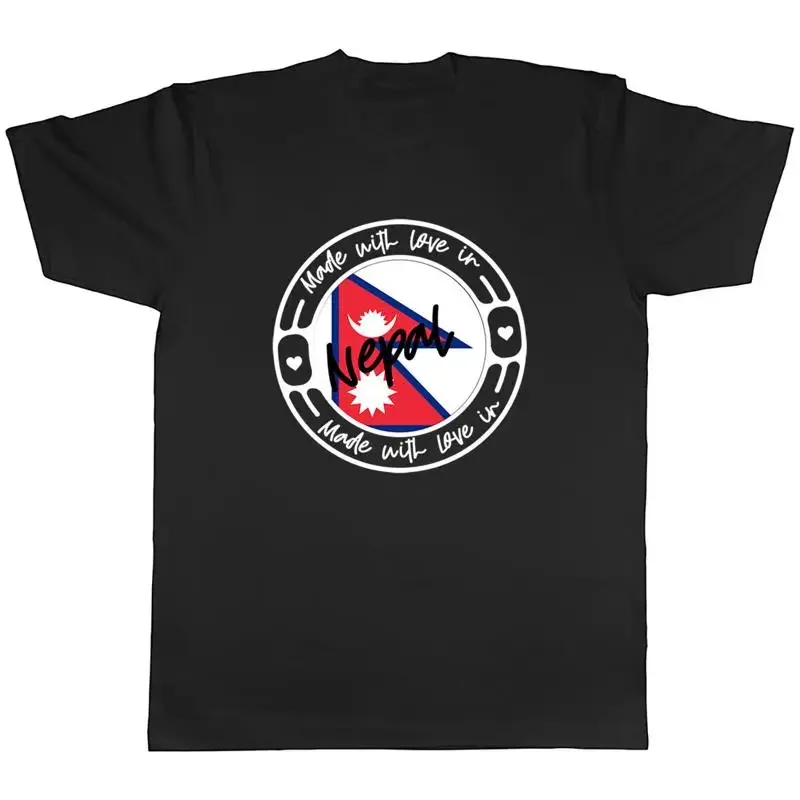 Made With Love In Nepal Country Mens Unisex T-Shirt Tee Gift