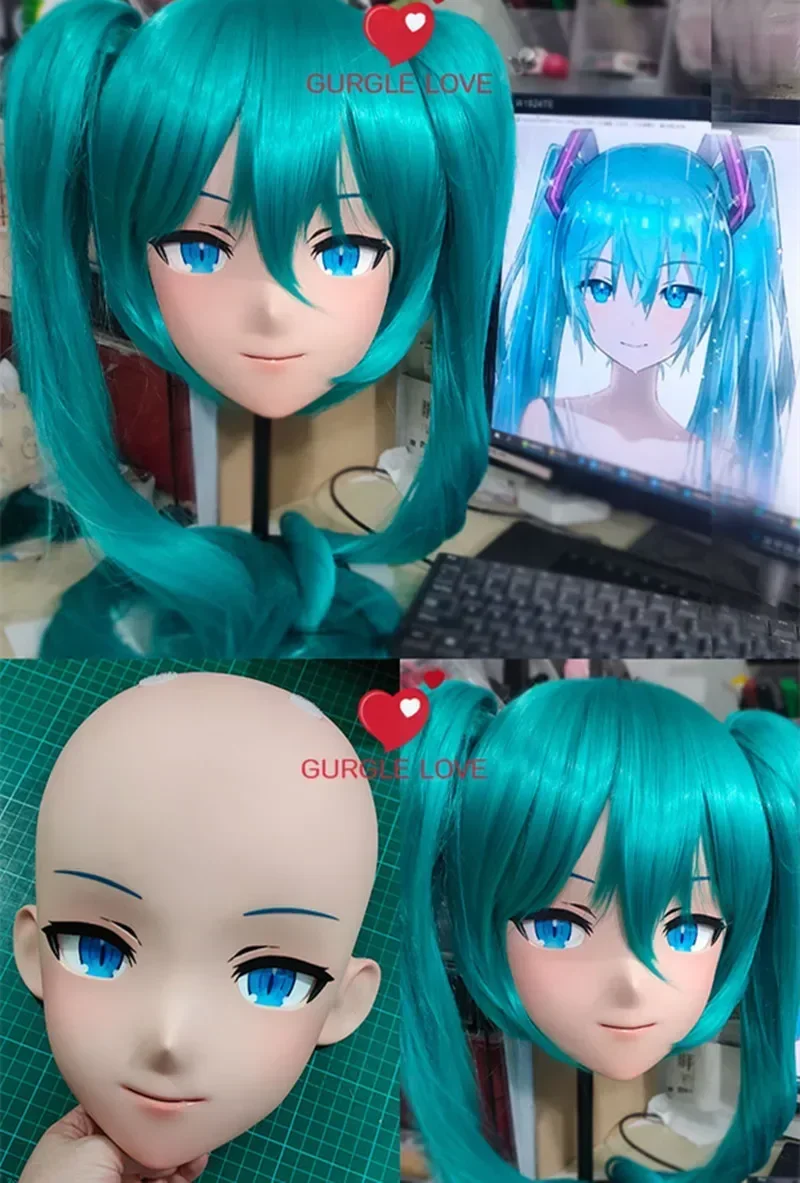 (GL03) Personagem Personalizado Feminino Menina Resina Meia Cabeça Crossdressing Cosplay Anime Japonês Papel FGO Jack Kigurumi Máscara