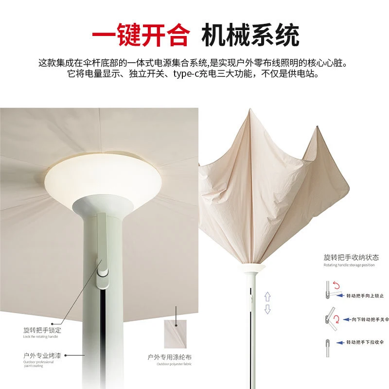 Roman Umbrella, Outdoor Umbrella,Sunshade, Rainproof, UV Protection,Thickened Material, Aluminum Alloy Columns, Rotatable