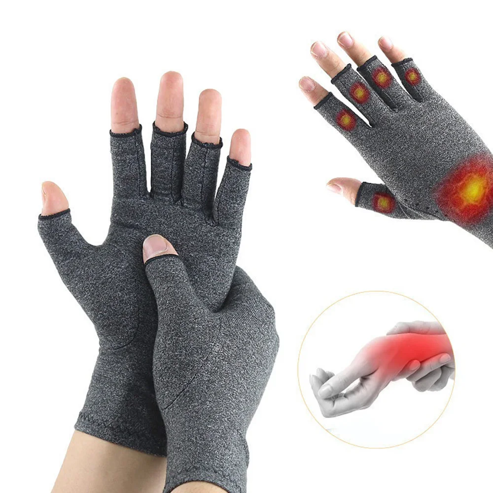 Compression Arthritis Gloves Wrist Support Therapy Wristband Half Finger Compression Gloves Joint Pain Relief Cycling Gloves