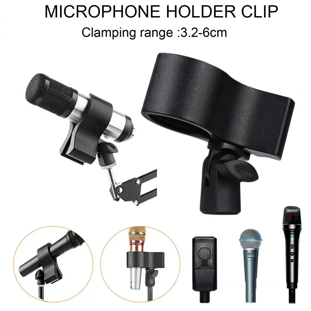 Adjustable Clip For Thicker Handheld Microphones Shockproof Microphone Holder Clip Mount Microphone Mic Clamp Stand Holder