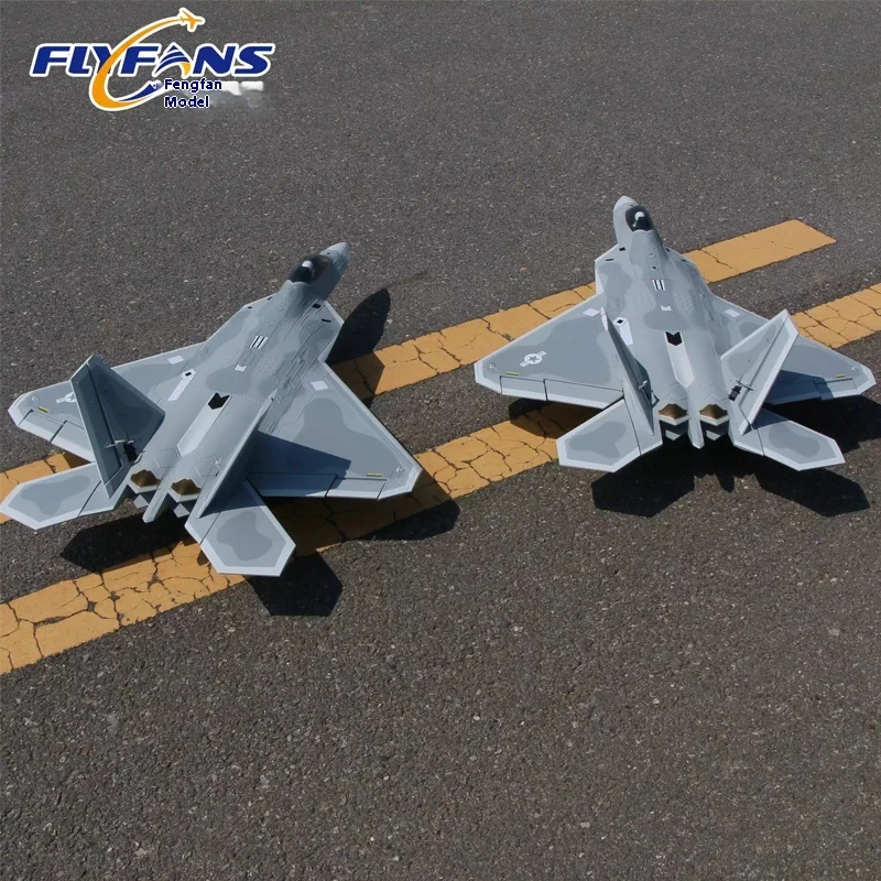 64mm Ducted F-22 Raptor Fighter Jet Model with Retractable Landing Gear And Aviation Lights Remote Control Toy for Boys