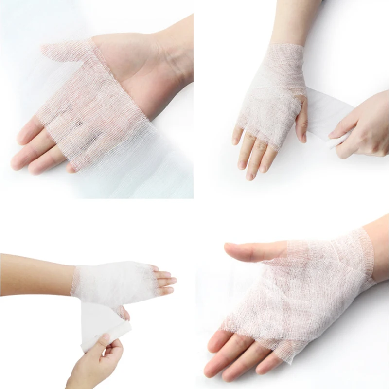 20Rolls Medical PBT Elastic Bandage Home Outdoor Emergency First Aid Wound Dressing Hemostatic Gauze Bandage Roll