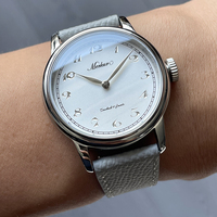 NEW Merkur Intaglio Watch 50m Skin Diver Watch Vintage White Mechanical Hand Watch 38mm Sapphire Relogio Masculino