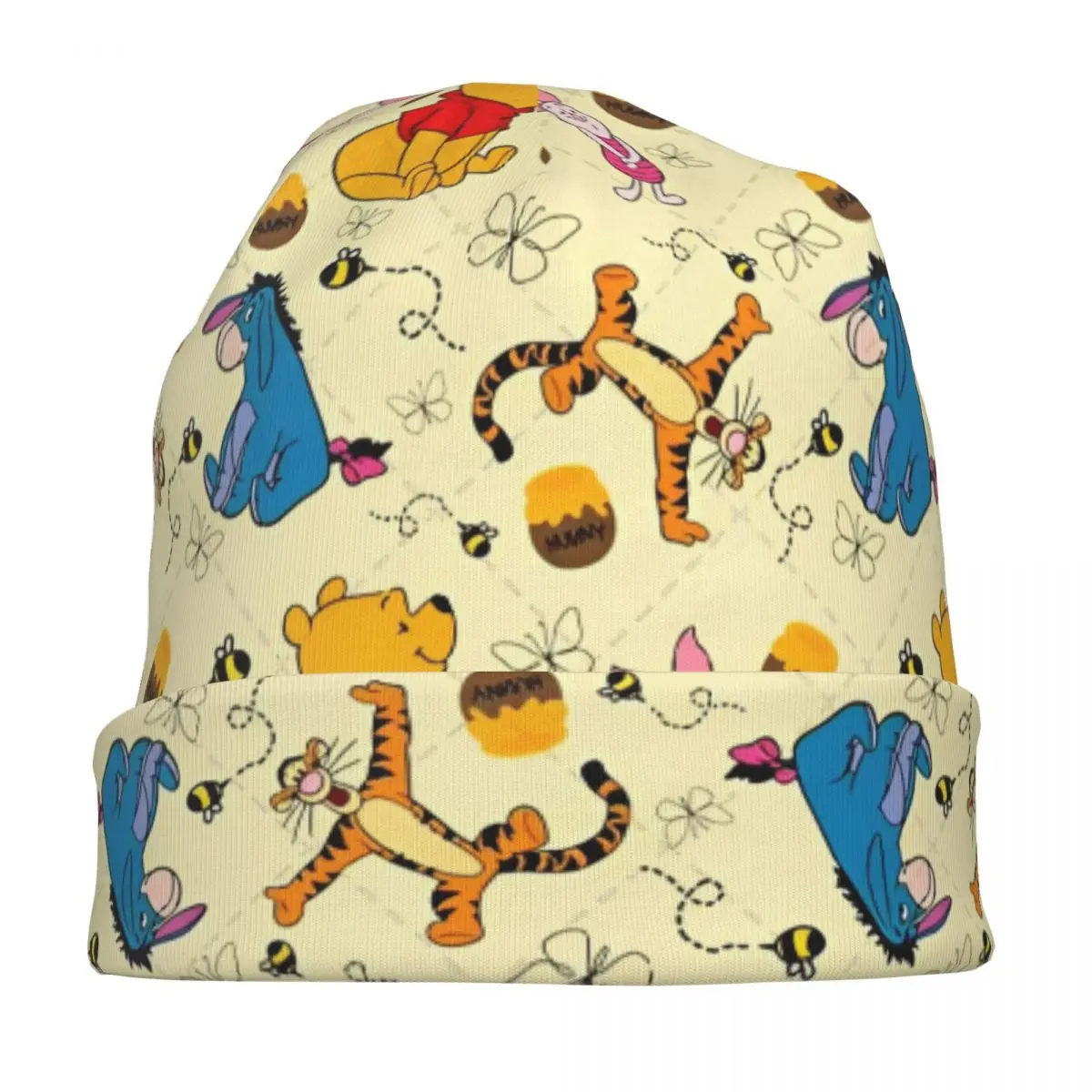 ويني ذا بوه الكرتون بونيه قبعة الخريف الشتاء في الهواء الطلق Skullies قبعة حريمي خنزير صغير تيجر Eeyore الربيع قبعات متعددة الوظائف