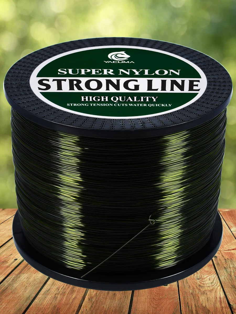 YACUMA 1000M-1093YDS Monofilament Angelschnur mit Fluorocarbon-Beschichtung Olivgrüne Nylonschnur für Ozean- und Flussangeln Zubehör