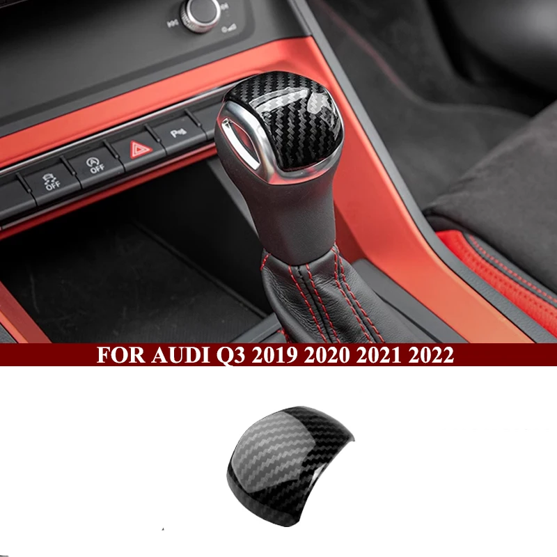 Car Console Dashboard Panel Decoration Cover Trim Strips For Audi Q3 2019-2022 LHD Carbon Texture Interior Modified Accessories