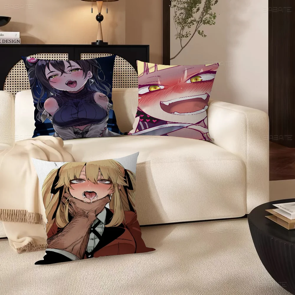 

A-Ahegao M-Manga Girl Pillow Cushion Cover Pillowcase Living Room Sofa Home Decor Customized