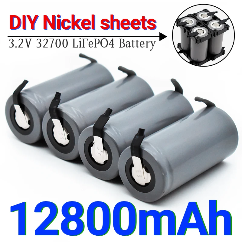 Freedelivery inkorea3.2v 32700 12.8ah lifepo4 battery 35a maximum continuous discharge 55a highpowerbattery + nickel diy sheets