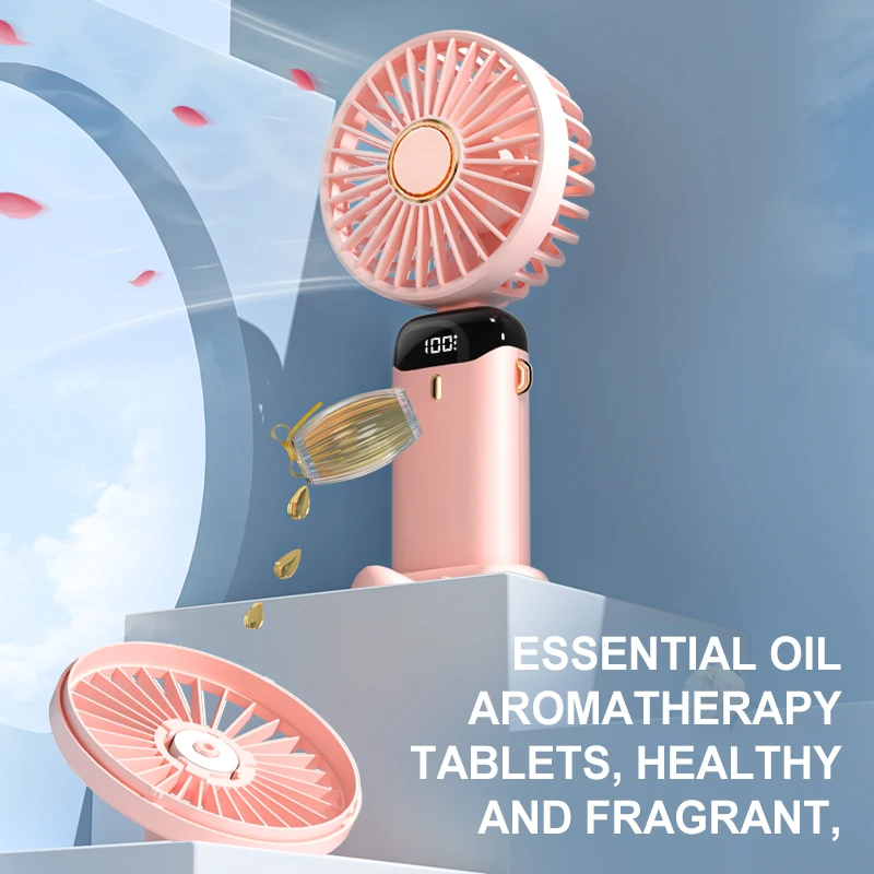 사무실 야외 미니 여름 스포츠에 대 한 LED 디지털 디스플레이와 휴대용 USB 충전식 휴대용 미니 팬 4000XH 고용량