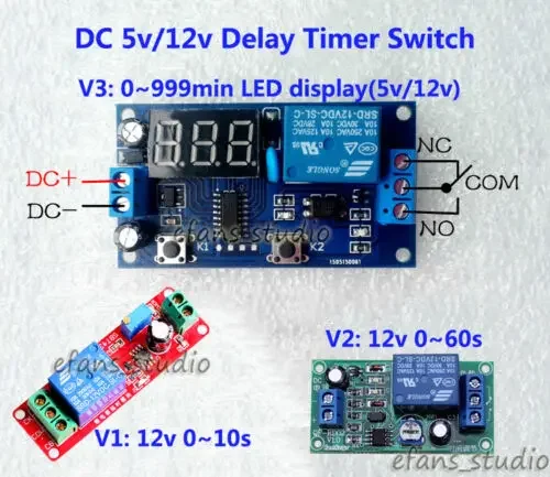 Adjustable NE555 Delay Timer Time Relay Switch Module DC 5V 12V LED Display 2200W Timing Delay Module Switch Control Clock Board