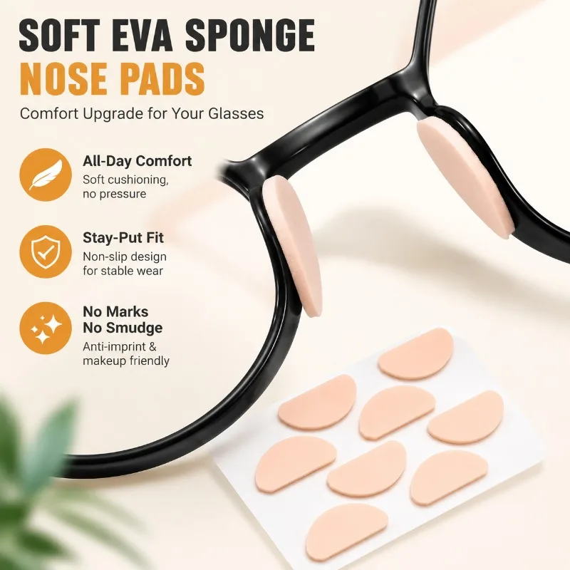 Soft EVA Sponge Eyewear Nose Pads High Bridge Cushion No Indentation Makeup Proof Anti Slip Adhesive Sticker Optical Frame