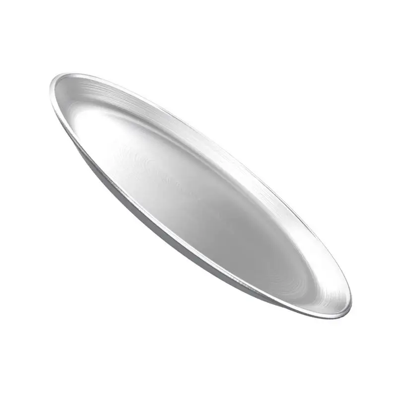 Food Tray Round Pizza Baking Pan Pizza Plate Kitchen Aluminum Multi-function Round Shape Storage Trays Dessert Dish