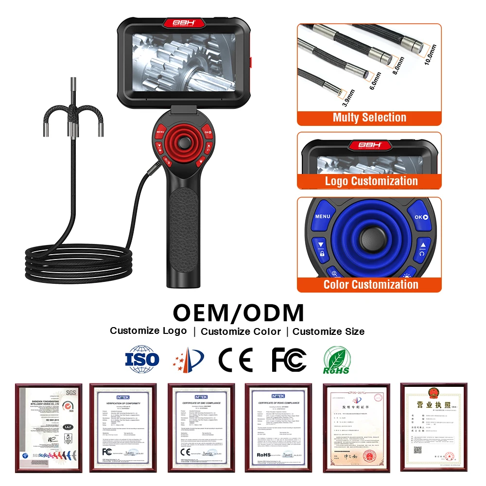 Semi Rigid Borescope 360d° Borescope Inspection Camera Endoscope Camera 1080 For Ship Engine Maintenance