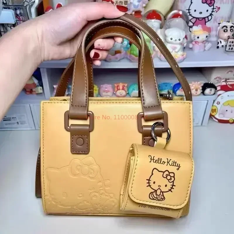 Bolso de hombro de Anime Sanrio Hello Kitty, bolso de mano Kawaii, bandolera de dibujos animados, juguetes de textura Premium, regalos de cumpleaños para niñas, nuevo, 2024