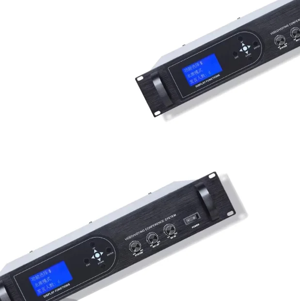 Sistema de Conferência Digital com Função de Vídeo, Processador Central Multimídia Audiovisual e Microfone de Discussão