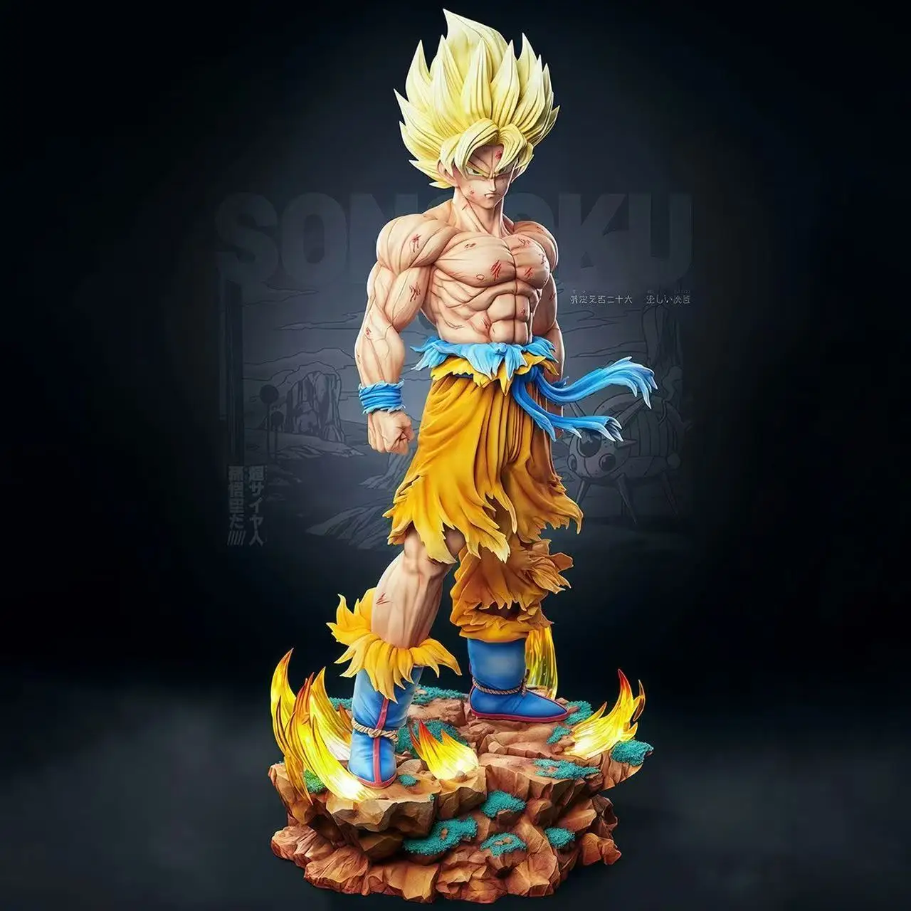 Jt スタチュー ドラゴンボールZ 孫悟空 フィギュア 交換可能ヘッド LED