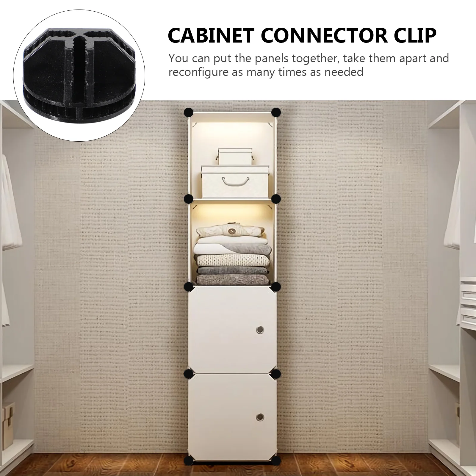

Modular Organizer Wire Cube Connectors 20 Pcs Storage Shelves Cabinet Clip Half Shelf Portable ABS Fasteners