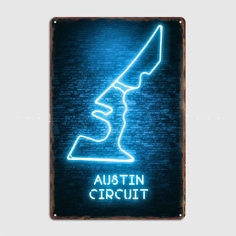 austin circuit Poster Metal Sign Custom Bar Room Decoration Bedroom Indoor Decor Home Wall Decor Posters