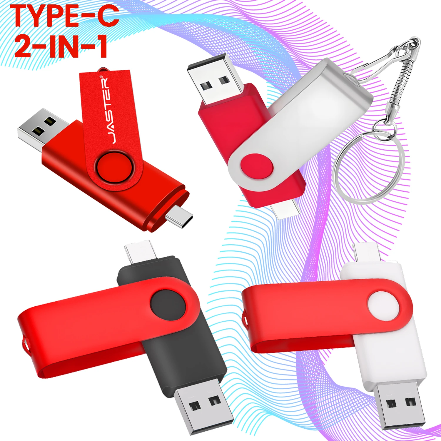 

TYPE-C USB-накопитель Красный USB-накопитель 128 ГБ OTG Подарите брелок-ручка Высокоскоростной флэш-накопитель для мобильного телефона 32 ГБ 64 ГБ