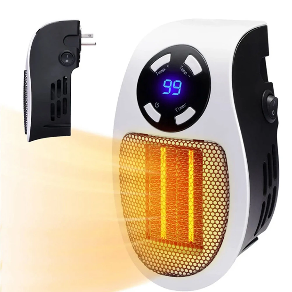 

Low Power Consumption Electric Heater 500W Indoor Space Heater Wall Plug Ceramic Portable Fan Heater Home Space Electric heater