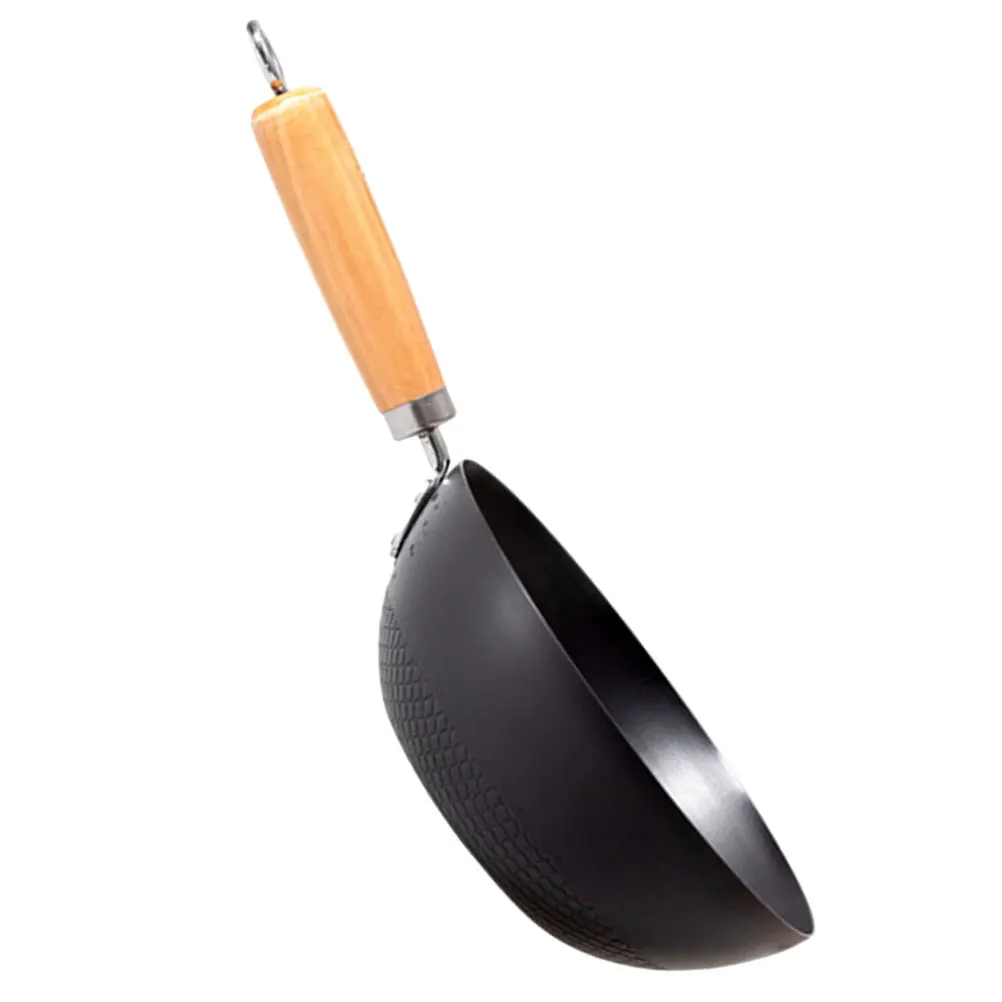 

Non Coating Flat Pan 24cm Small Iron Wok Suitable for Gas Stove Induction Cooker Fry Pans Cooking Wok Kitchen Pot