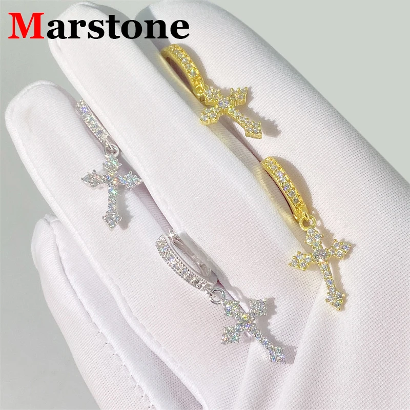 

Женские серьги-гвоздики с муассанитом в стиле хип-хоп, оригинальные серьги-гвоздики из стерлингового серебра S925, новые модные серьги для женщин и мужчин