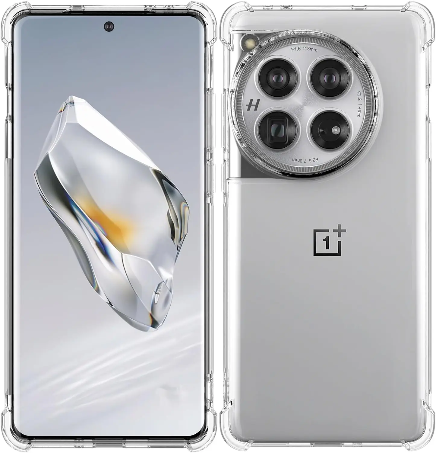 Capa de silicone transparente à prova de choque de luxo para Oneplus, tampa protetora transparente macia, 12, 11, 11R, Ace 2, 3 Pro