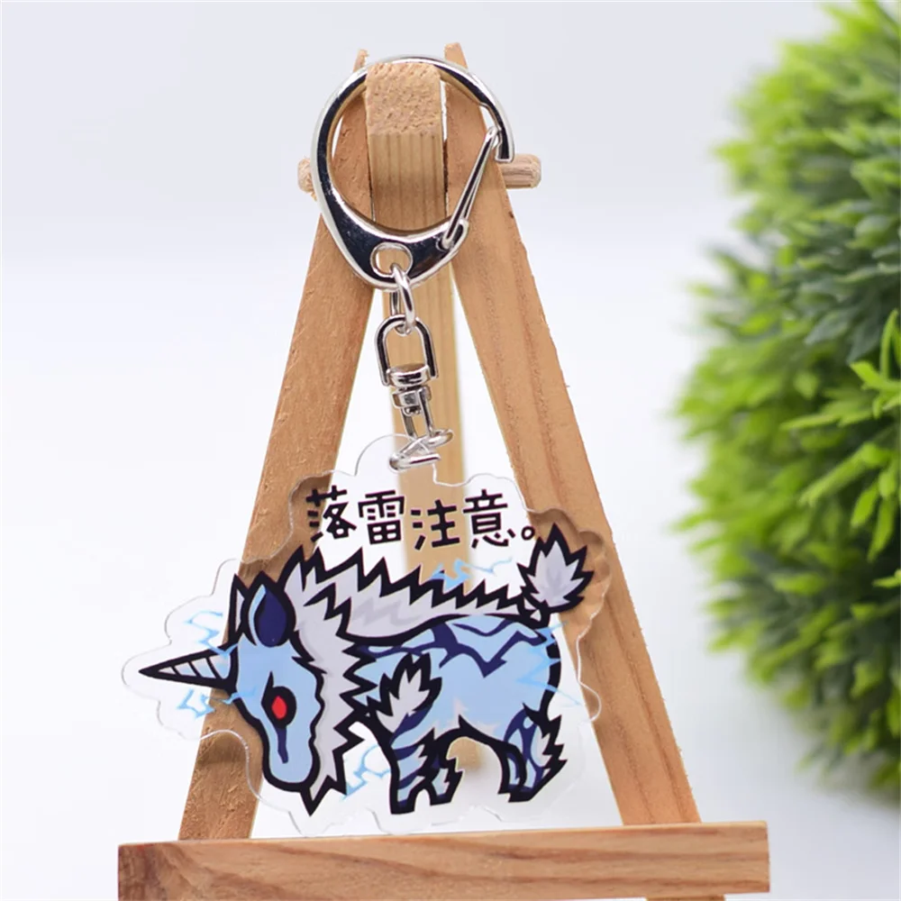 6cm Game Monster Hunter Acrylic keychain 6cm student bag bag small pendant small gift decoration