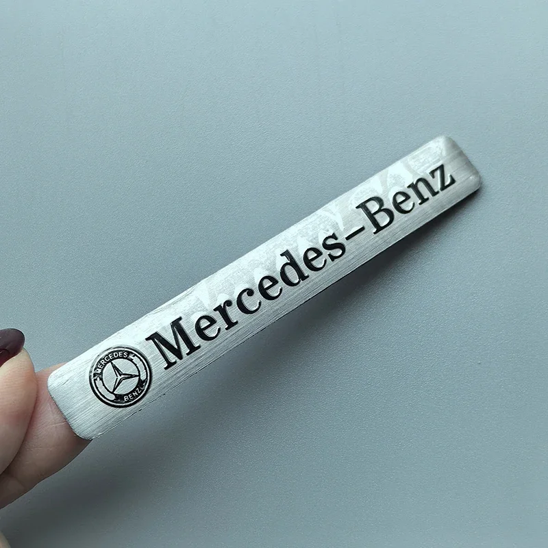 Long Beam Bar Aluminium Car Emblem for Mercedes Benz Maybach AMG 800 900 Star B Badge Logo Console Decoration Logo Black Silver