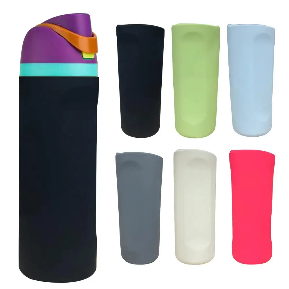 Silicone Water Bottle Boot for Owala 24oz Full Wrap Bottom Protective Sleeve Case for FreeSip Cup Accessories