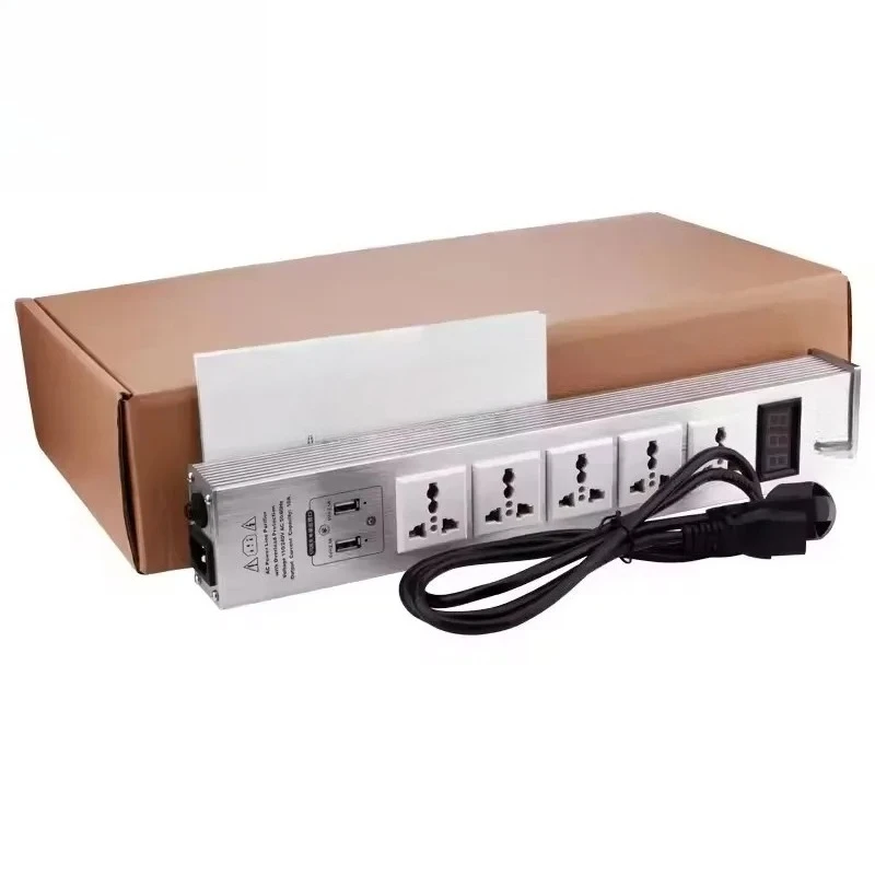 5-موقف المقبس 15A 50-60 كيلو هرتز مرحبا نهاية Hifi مسرح الصوت التيار المتناوب مرشح الطاقة الصوت الضوضاء مكيف الطاقة لتنقية الطاقة مع USB