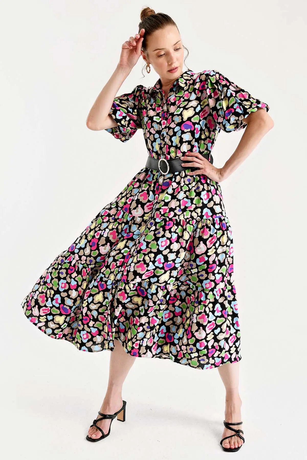 

BALLOON SLEEVE DRESS WITH BELT Dresses for women summer 2021 elegant sexy party short for women summer bridesmaid dress