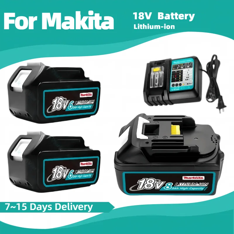 DDF487 For Makita 100% Original 18V Rechargeable Battery DTD173 DTW700 DGA404 DGA404 Replaceable LED Lithium-ion 6.0/8.0/12.0Ah