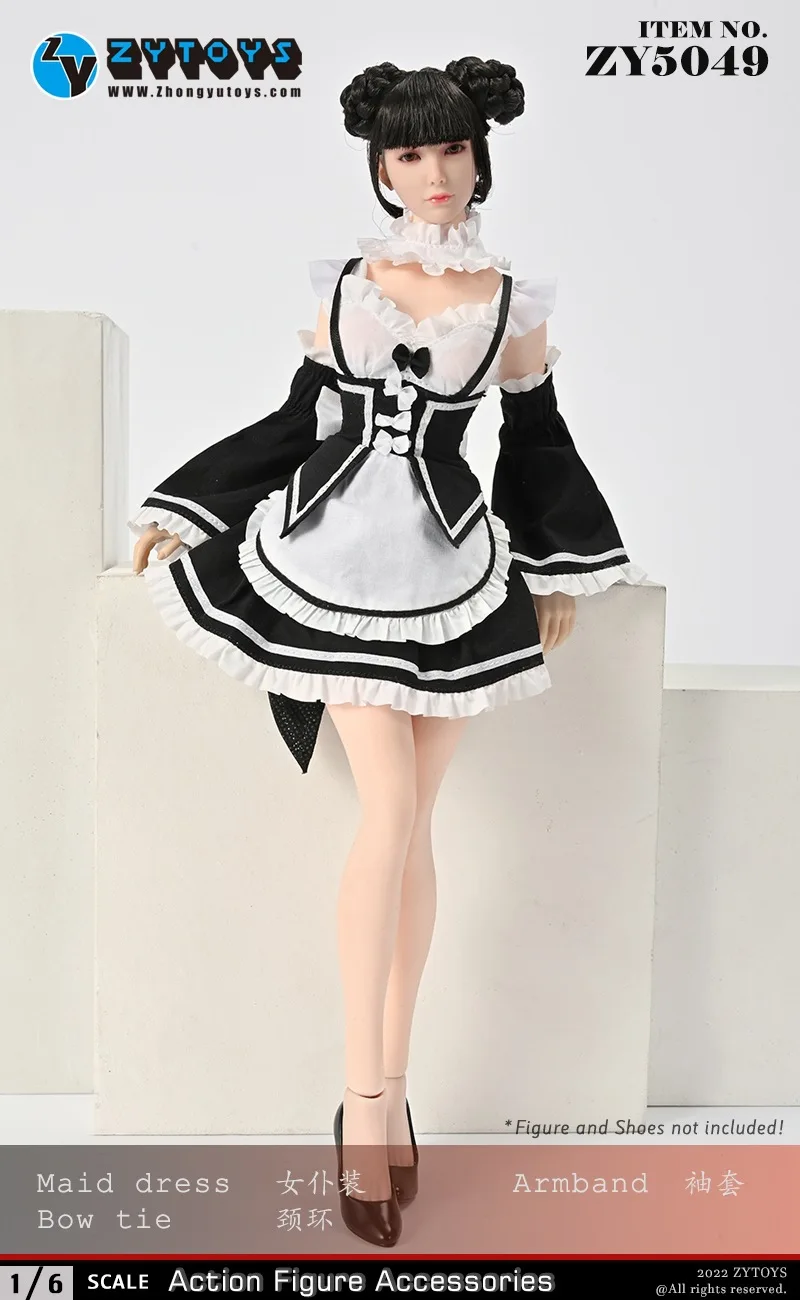 In magazzino MR.TOYS MT2020-05 1/6 Anime Girl Rem Ram Maid testa delicata scultura cameriera abbigliamento modello Fit 12 ''Action Figure femminile