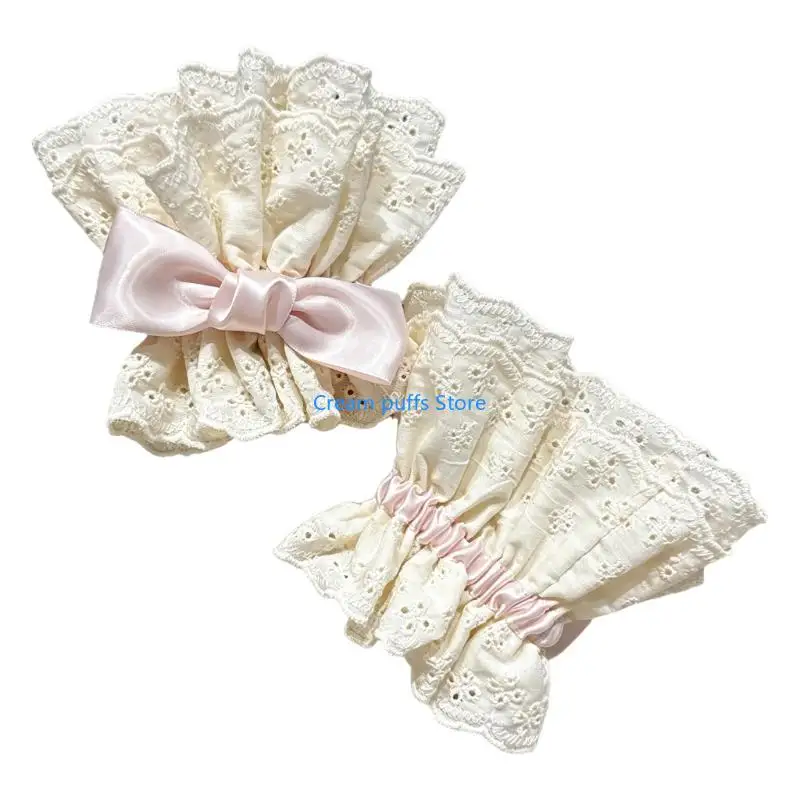 50LE Trendy Lacy Wrist Cuffs For Nails Photography Lace Design Breathable Fabric